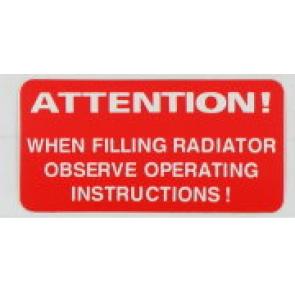 Radyatör Uyarı Etiketi